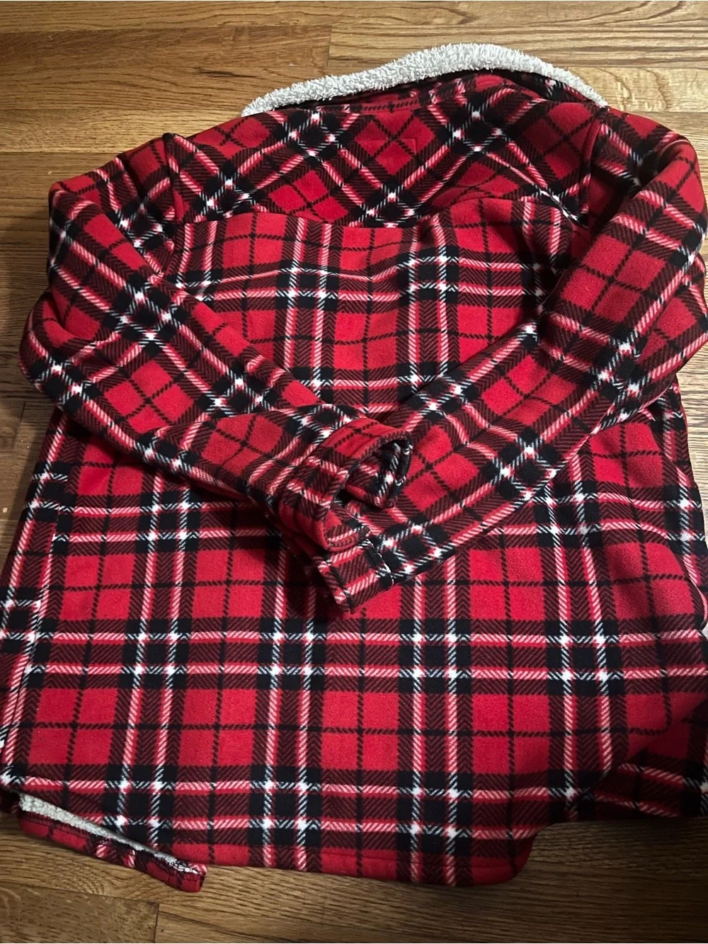 Soho Red Plaid Sherpa-Trim Utility Jacket